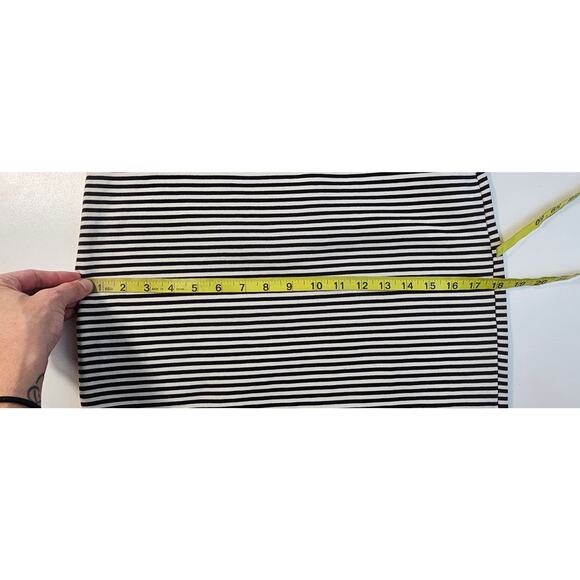 Toad & Co Paseo Ponte Knit Skirt Size S Striped Pull On Tencel Blend zip pocket - Picture 6 of 8